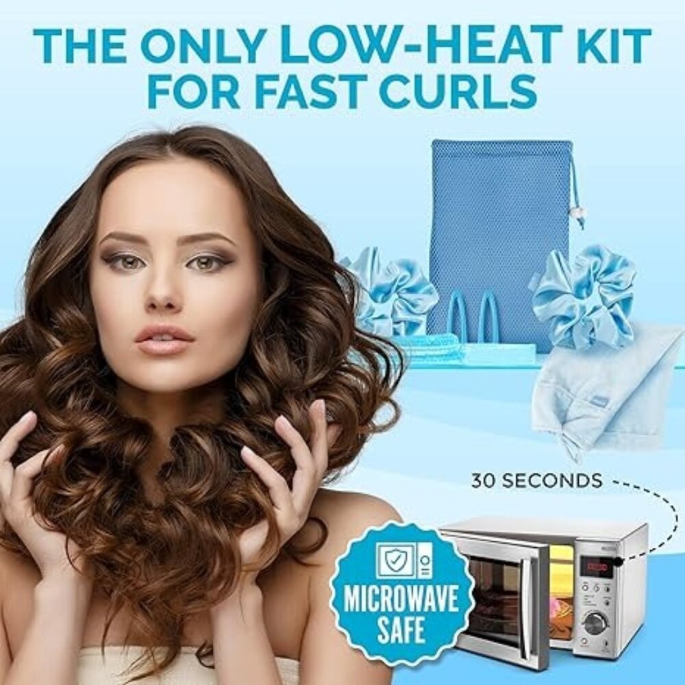 Jelly Curls - Blue Low Heat Gel Curler For Damage Free Curls (NEW)